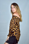 Lina's Off the Shoulders Leopard Shirt