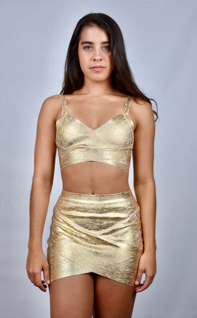 Jasmine's Metallic Skirt and Top Set