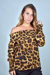Lina's Off the Shoulders Leopard Shirt