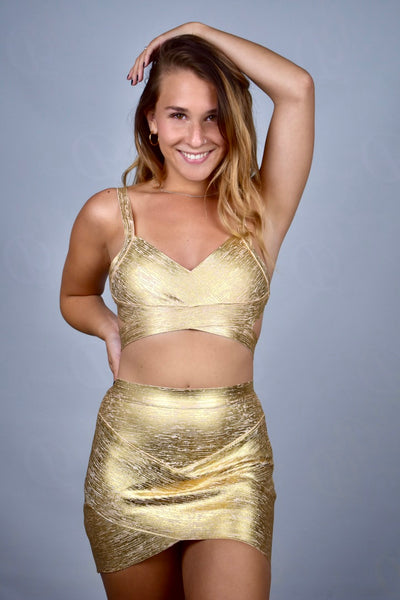 Jasmine's Metallic Skirt and Top Set