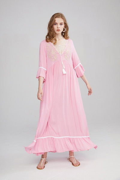 Violet's Boho Embroidered Dress