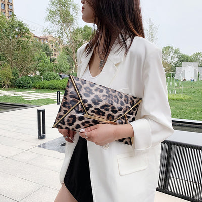 Luna's Leather Leopard Clutch