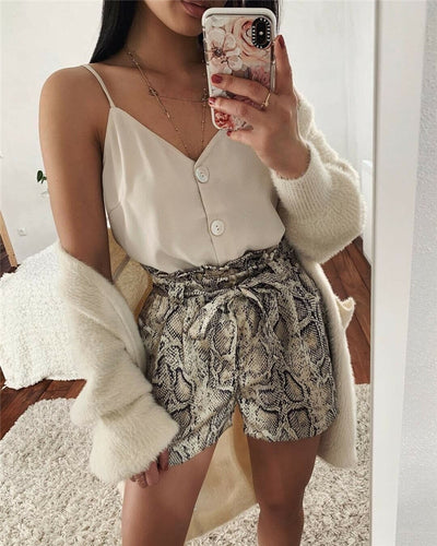 Shontra's High Waisted Snake Skin Shorts