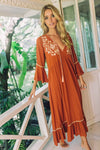Violet's Boho Embroidered Dress