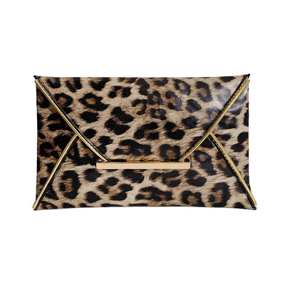 Luna's Leather Leopard Clutch