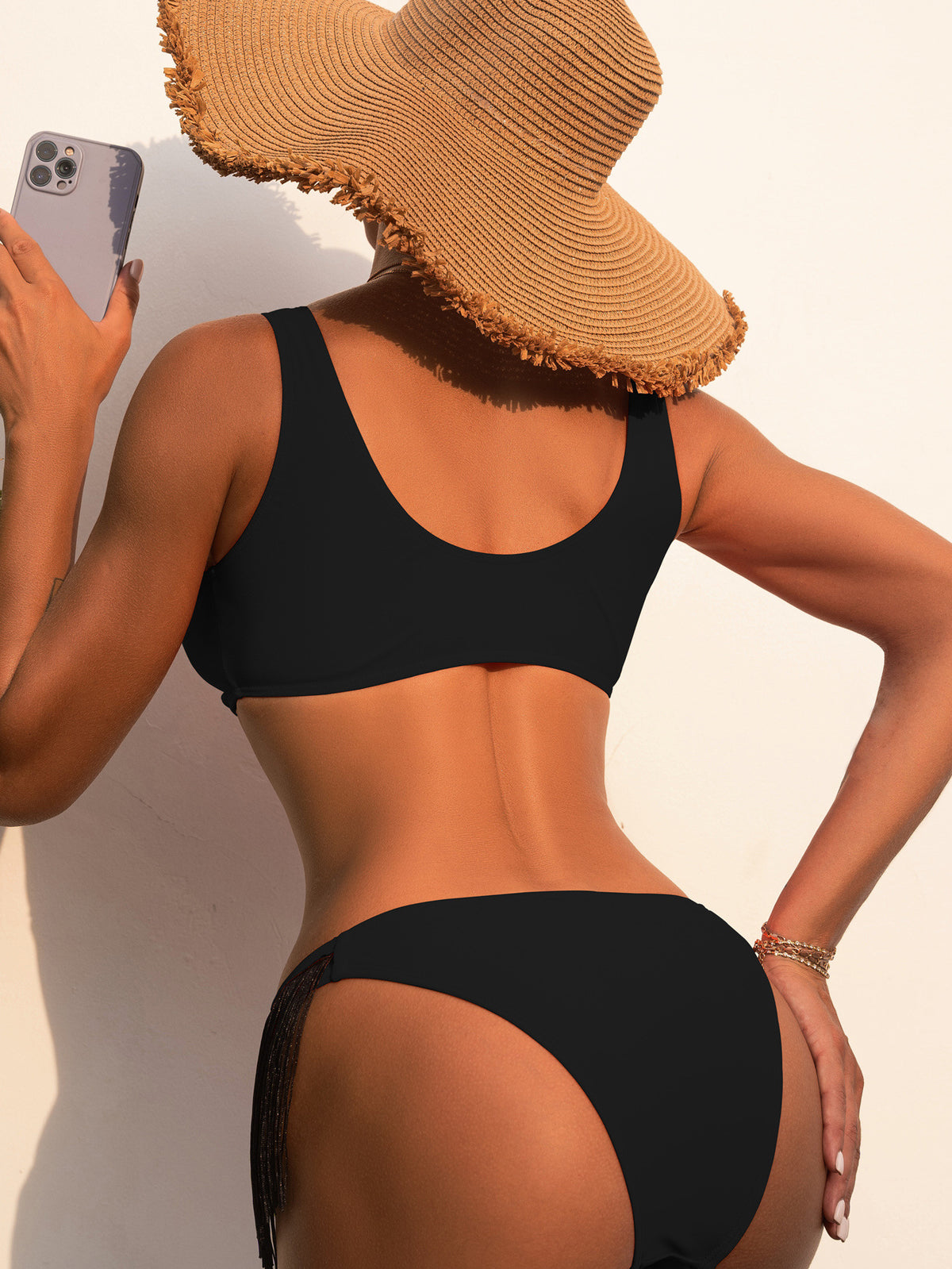 Tina's Strapped Tassel One Piece Swimsuit