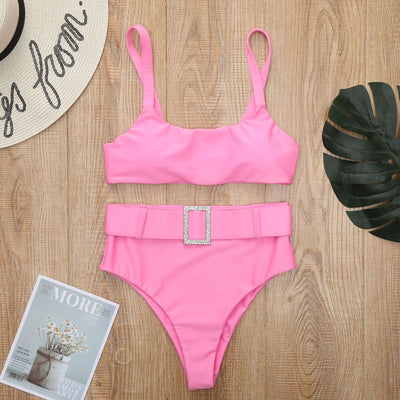 Bella's High-Waisted Belt Bikinis