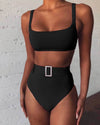 Bella's High-Waisted Belt Bikinis