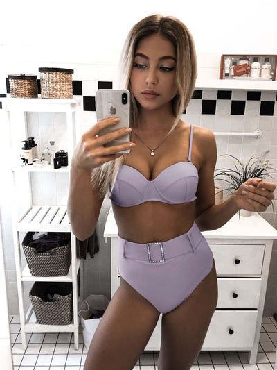 Bella's High-Waisted Belt Bikinis