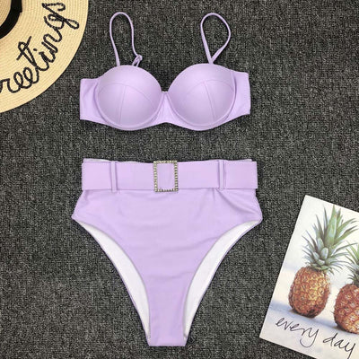 Bella's High-Waisted Belt Bikinis