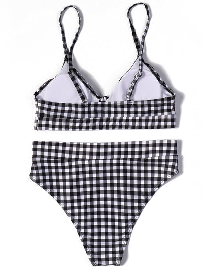 Avery's High Waisted Checkered Bikini