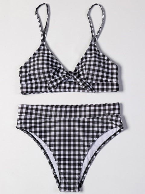 Avery's High Waisted Checkered Bikini