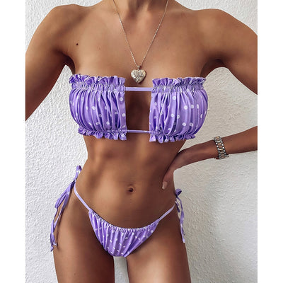 Sandy's Pleated Bandeau Bikini
