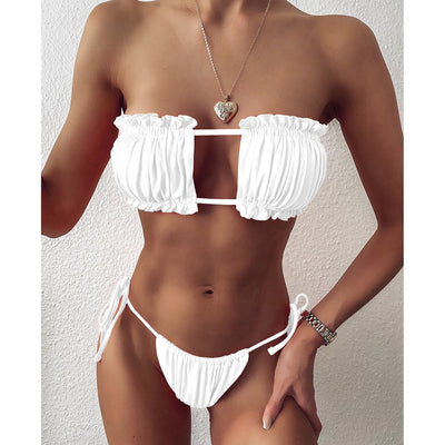 Sandy's Pleated Bandeau Bikini