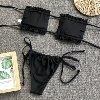 Sandy's Pleated Bandeau Bikini