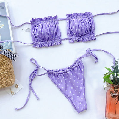 Sandy's Pleated Bandeau Bikini