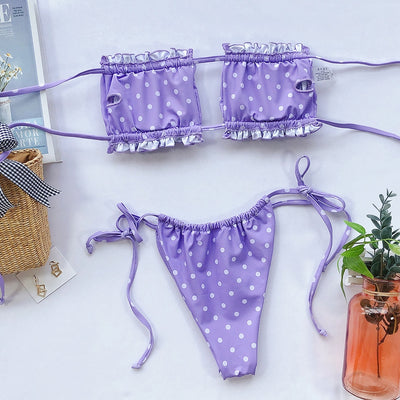 Sandy's Pleated Bandeau Bikini