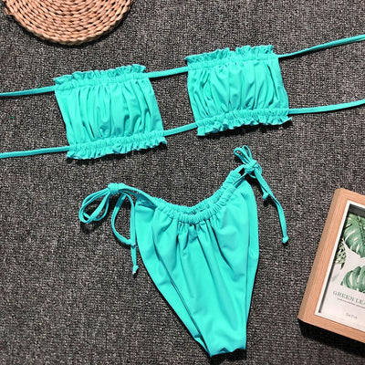 Sandy's Pleated Bandeau Bikini