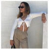 Cher's Knitted Crop Tie Sweater