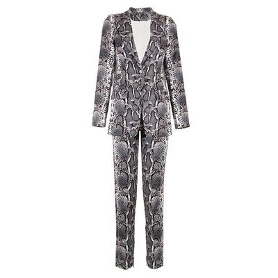 Ava's Snake-Print Suit